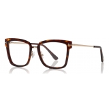 Tom Ford - Large Optical Glasses - Square Acetate Optical Glasses - Red Havana - FT5507 - Optical Glasses - Tom Ford Eyewear