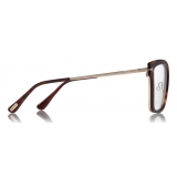 Tom Ford - Large Optical Glasses - Occhiali Quadrati in Acetato - Avana Rosso - FT5507 - Occhiali da Vista - Tom Ford Eyewear