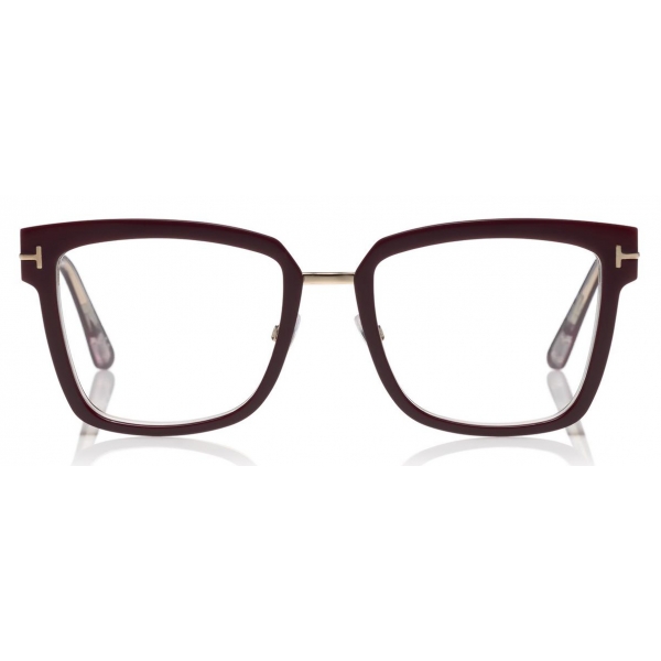 Tom Ford - Large Optical Glasses - Occhiali Quadrati in Acetato - Vino - FT5507 - Occhiali da Vista - Tom Ford Eyewear