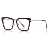 Tom Ford - Large Optical Glasses - Occhiali Quadrati in Acetato - Vino - FT5507 - Occhiali da Vista - Tom Ford Eyewear