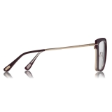 Tom Ford - Large Optical Glasses - Occhiali Quadrati in Acetato - Vino - FT5507 - Occhiali da Vista - Tom Ford Eyewear
