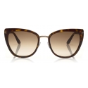 Tom Ford - Simona Sunglasses - Occhiali da Sole Cat-Eye in Acetato - Avana Scuro - FT0717 - Occhiali da Sole - Tom Ford Eyewear