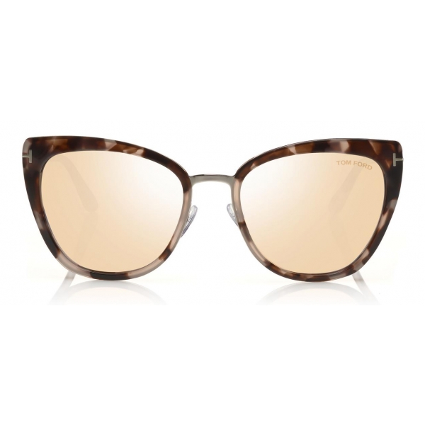 Tom Ford - Simona Sunglasses - Cat-Eye Acetate Sunglasses - Dark Havana Silver - FT0717 - Sunglasses - Tom Ford Eyewear