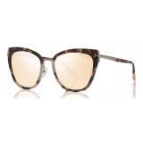 Tom Ford - Simona Sunglasses - Cat-Eye Acetate Sunglasses - Dark Havana Silver - FT0717 - Sunglasses - Tom Ford Eyewear