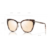 Tom Ford - Simona Sunglasses - Cat-Eye Acetate Sunglasses - Dark Havana Silver - FT0717 - Sunglasses - Tom Ford Eyewear