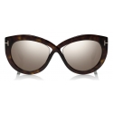 Tom Ford - Diane Sunglasses - Occhiali da Sole Cat-Eye in Acetato - Havana - FT0577 - Occhiali da Sole - Tom Ford Eyewear