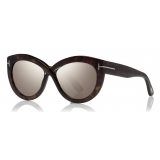 Tom Ford - Diane Sunglasses - Occhiali da Sole Cat-Eye in Acetato - Havana - FT0577 - Occhiali da Sole - Tom Ford Eyewear