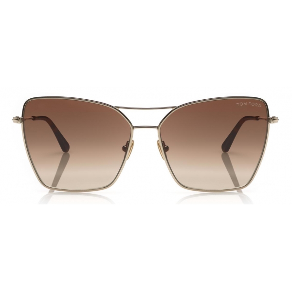 Tom Ford - Sye Sunglasses - Occhiali da Sole Cat-Eye in Metallo - Oro Rosa - FT0738 - Occhiali da Sole - Tom Ford Eyewear