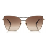 Tom Ford - Sye Sunglasses - Occhiali da Sole Cat-Eye in Metallo - Oro Rosa - FT0738 - Occhiali da Sole - Tom Ford Eyewear