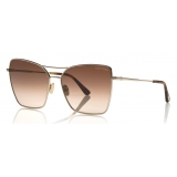 Tom Ford - Sye Sunglasses - Cat-Eye Metal Sunglasses - Rose Gold - FT0738 - Sunglasses - Tom Ford Eyewear