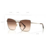 Tom Ford - Sye Sunglasses - Cat-Eye Metal Sunglasses - Rose Gold - FT0738 - Sunglasses - Tom Ford Eyewear