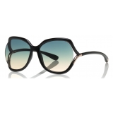 Tom Ford - Anouk Sunglasses - Occhiali da Sole Quadrati in Acetato - Nero Blu - FT0578 - Occhiali da Sole - Tom Ford Eyewear
