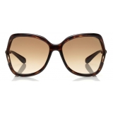 Tom Ford - Anouk Sunglasses - Occhiali da Sole Quadrati in Acetato - Avana Scuro - FT0578 - Occhiali da Sole - Tom Ford Eyewear