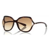 Tom Ford - Anouk Sunglasses - Occhiali da Sole Quadrati in Acetato - Avana Scuro - FT0578 - Occhiali da Sole - Tom Ford Eyewear