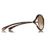 Tom Ford - Anouk Sunglasses - Occhiali da Sole Quadrati in Acetato - Avana Scuro - FT0578 - Occhiali da Sole - Tom Ford Eyewear