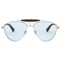 Valentino - VLOGO Pilot Metal Frame Glasses - Gold - Valentino Eyewear