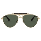 Valentino - VLOGO Pilot Metal Frame Glasses - Gold Black - Valentino Eyewear