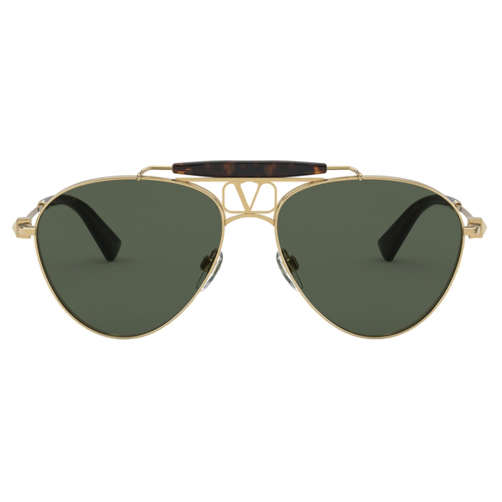 Valentino - VLOGO Pilot Metal Frame Glasses - Gold Black - Valentino  Eyewear - Avvenice