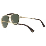 Valentino - VLOGO Pilot Metal Frame Glasses - Gold Black - Valentino Eyewear