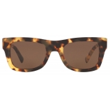 Valentino - Square Frame Acetate Sunglasses VLTN - Beige Saddle Brown - Valentino Eyewear