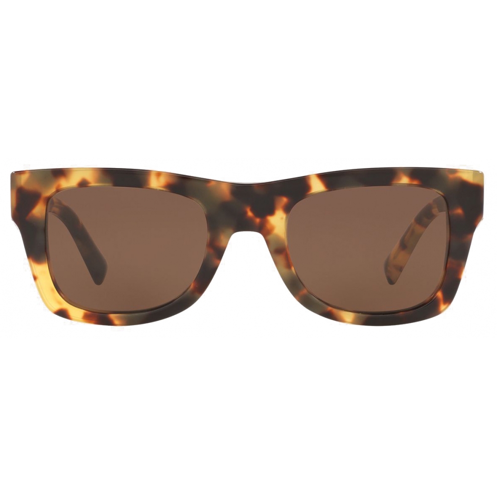 Valentino - Square Frame Acetate Sunglasses VLTN - Beige Saddle Brown ...