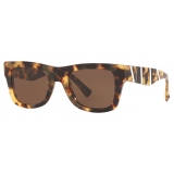 Valentino - Square Frame Acetate Sunglasses VLTN - Beige Saddle Brown - Valentino Eyewear