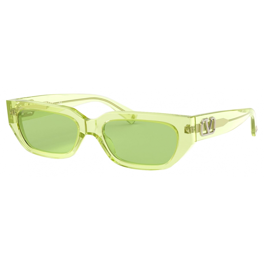 Valentino - Square Frame Acetate Sunglasses VLOGO - Green - Valentino ...