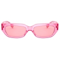 Valentino - Occhiale da Sole Squadrato in Acetato VLOGO - Rosa - Valentino Eyewear