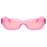 Valentino - Square Frame Acetate Sunglasses VLOGO - Pink - Valentino Eyewear