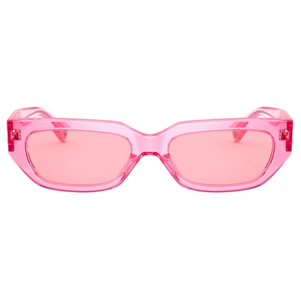 Valentino - Square Frame Acetate Sunglasses VLOGO - Pink - Valentino ...