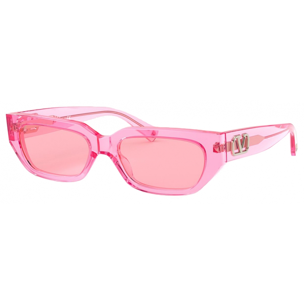 Valentino - Square Frame Acetate Sunglasses VLOGO - Pink - Valentino ...