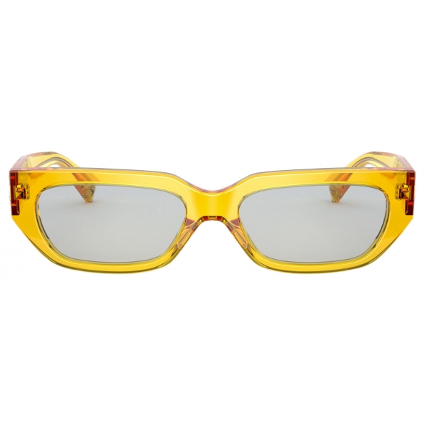 Valentino - Square Frame Acetate Sunglasses VLOGO - Yellow - Valentino  Eyewear