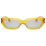 Valentino - Square Frame Acetate Sunglasses VLOGO - Yellow - Valentino Eyewear