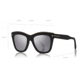 Tom Ford - Julie Sunglasses - Occhiali da Sole Quadrati in Acetato - Nero Fumo - FT0685 - Occhiali da Sole - Tom Ford Eyewear