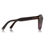 Tom Ford - Julie Sunglasses - Square Acetate Sunglasses - Havana Violet - FT0685 - Sunglasses - Tom Ford Eyewear