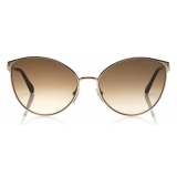 Tom Ford - Zeila Sunglasses - Occhiali da Sole Rotondi in Metalo - Oro Rosa - FT0654 - Occhiali da Sole - Tom Ford Eyewear