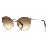 Tom Ford - Zeila Sunglasses - Occhiali da Sole Rotondi in Metalo - Oro Rosa - FT0654 - Occhiali da Sole - Tom Ford Eyewear