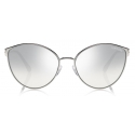 Tom Ford - Zeila Sunglasses - Occhiali da Sole Rotondi in Metalo - Oro Bianco - FT0654 - Occhiali da Sole - Tom Ford Eyewear