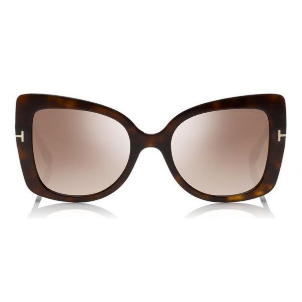 Tom Ford - Gianna Sunglasses - Occhiali in a Farfalla - Havana Marroni - FT0609 - Occhiali da Sole - Tom Ford Eyewear