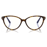 Tom Ford - Blue Block Optical Glasses – Occhiali Cat-Eye - Avana Scuro - FT5545-B - Occhiali da Sole - Tom Ford Eyewear