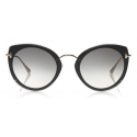 Tom Ford - Jess Sunglasses - Occhiali Rotondi in Metallo e Acetato - Nero - FT0683 - Occhiali da Sole - Tom Ford Eyewear