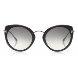 Tom Ford - Jess Sunglasses - Occhiali Rotondi in Metallo e Acetato - Nero - FT0683 - Occhiali da Sole - Tom Ford Eyewear