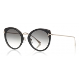 Tom Ford - Jess Sunglasses - Occhiali Rotondi in Metallo e Acetato - Nero - FT0683 - Occhiali da Sole - Tom Ford Eyewear