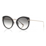 Tom Ford - Jess Sunglasses - Round Metal and Acetate Sunglasses - Black - FT0683 - Sunglasses - Tom Ford Eyewear