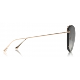 Tom Ford - Jess Sunglasses - Occhiali Rotondi in Metallo e Acetato - Nero - FT0683 - Occhiali da Sole - Tom Ford Eyewear