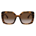 Valentino - Occhiale da Sole Squadrato in Acetato VLOGO - Marrone - Valentino Eyewear