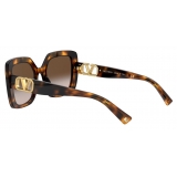 Valentino - Square Frame Acetate Sunglasses VLOGO - Brown - Valentino Eyewear