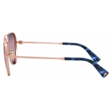 Valentino - Pilot Metal Frame Sunglasses with Functional Stud - Pink - Valentino Eyewear