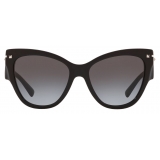 Valentino - Cat-Eye Frame Acetate Sunglasses - Black - Valentino Eyewear