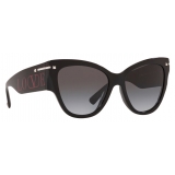 Valentino - Cat-Eye Frame Acetate Sunglasses - Black - Valentino Eyewear